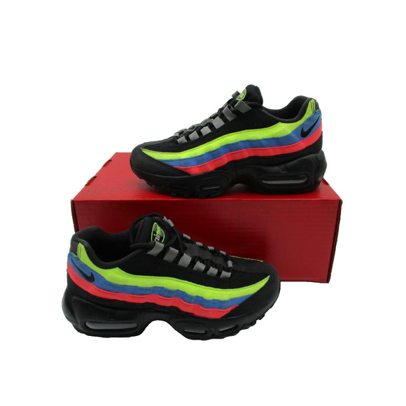 Nike Air Max 95 Shoes Youth Size 5Y Black Volt Blue Red Green DZ5635-001 1F9 - Picture 2 of 15